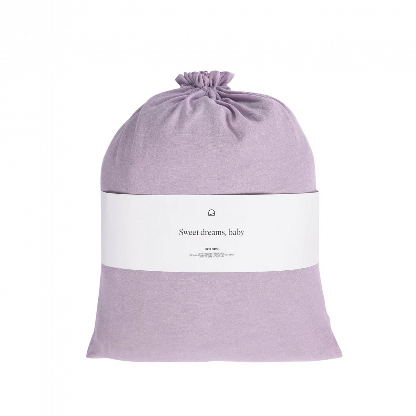 108851 Dileta duvet cover, sheet & pillowcase set in lilac GOTS-certified cotton 145 x 190 cm La Forma 