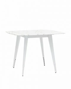 Стол обеденный квадратный со стеклянной столешницей белый с рисунком под мрамор 100х100 см "Ричмонд" STOOL GROUP  00-3958839 Белый
