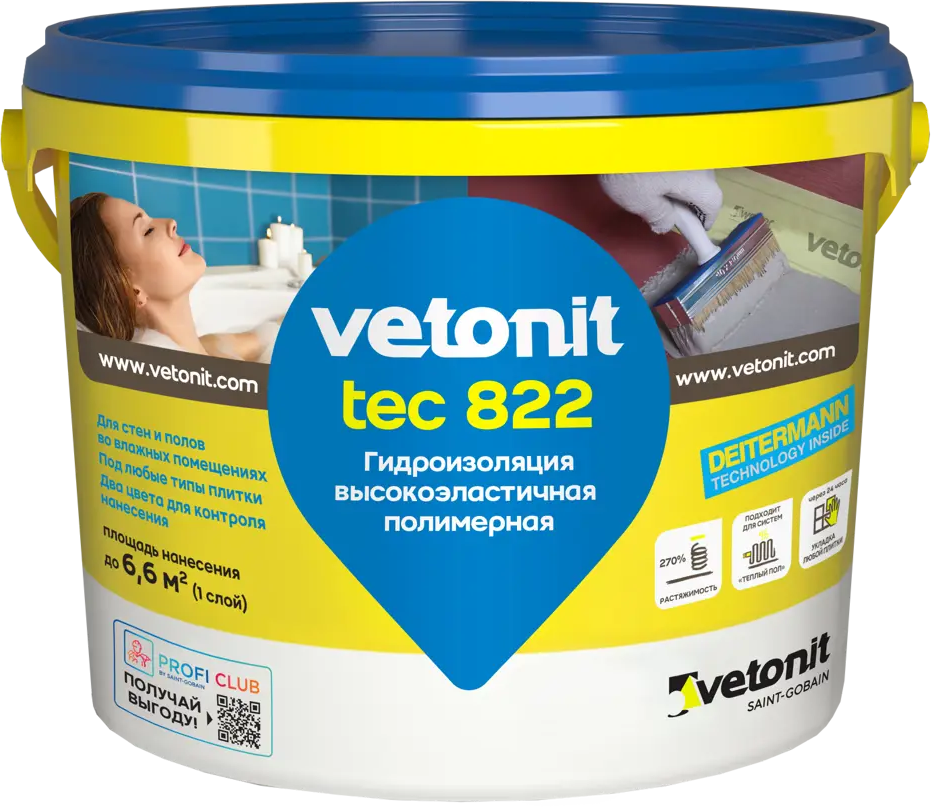VETONIT Tec 822 — эластичная полимерная мастика для влажных помещений 84660098