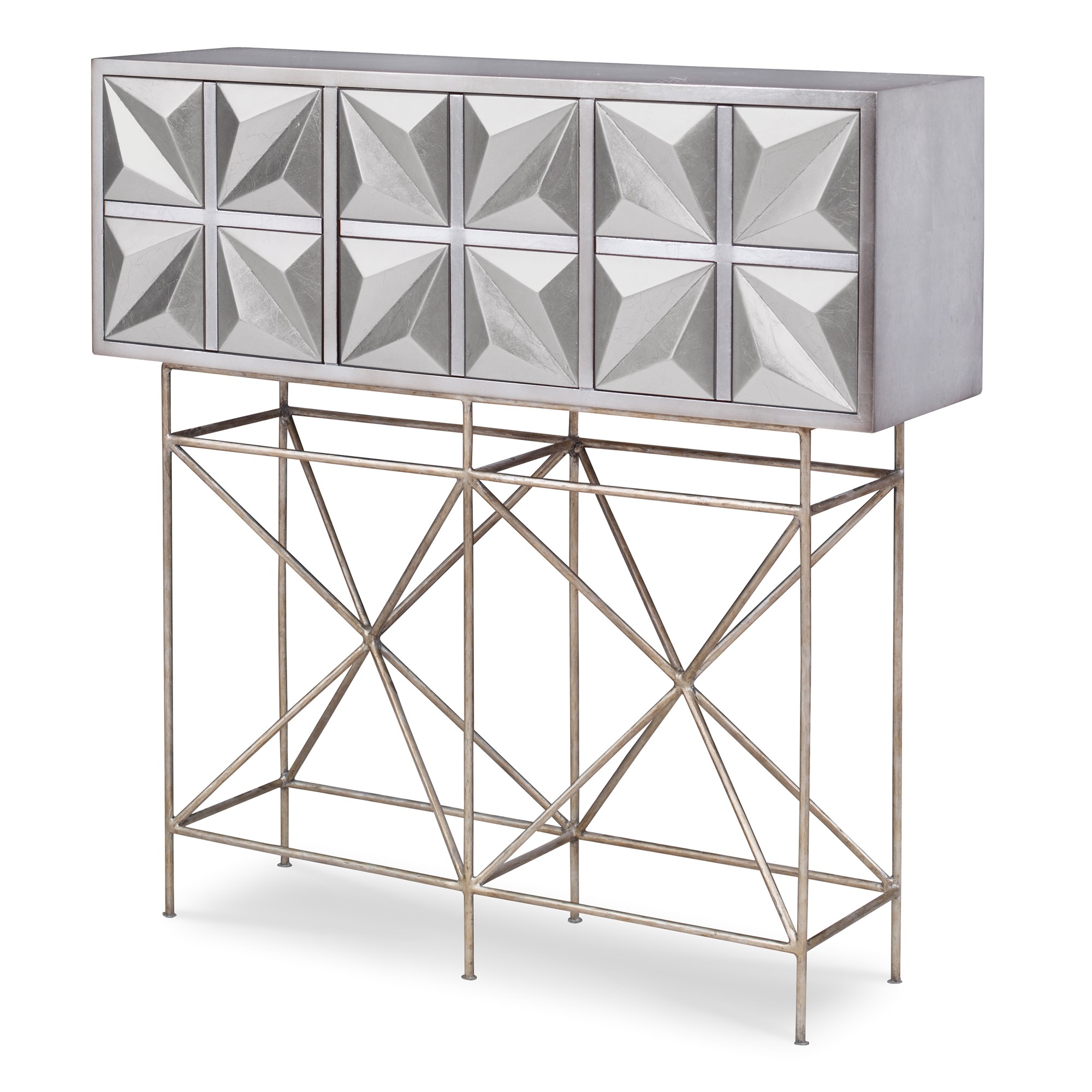 Консольные столы 07207-850-017 Snowflake Console Table - Silver Leaf Ambella  - Вид №1