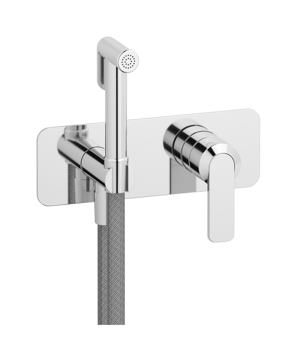 Внешние части гигенического душа со смесителем. WE ARE IB c6706cc Chrome C-67