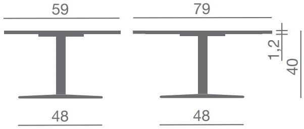 Kastel Низкий круглый журнальный столик из hpl Kaleox Kkk8tb - Вид №4