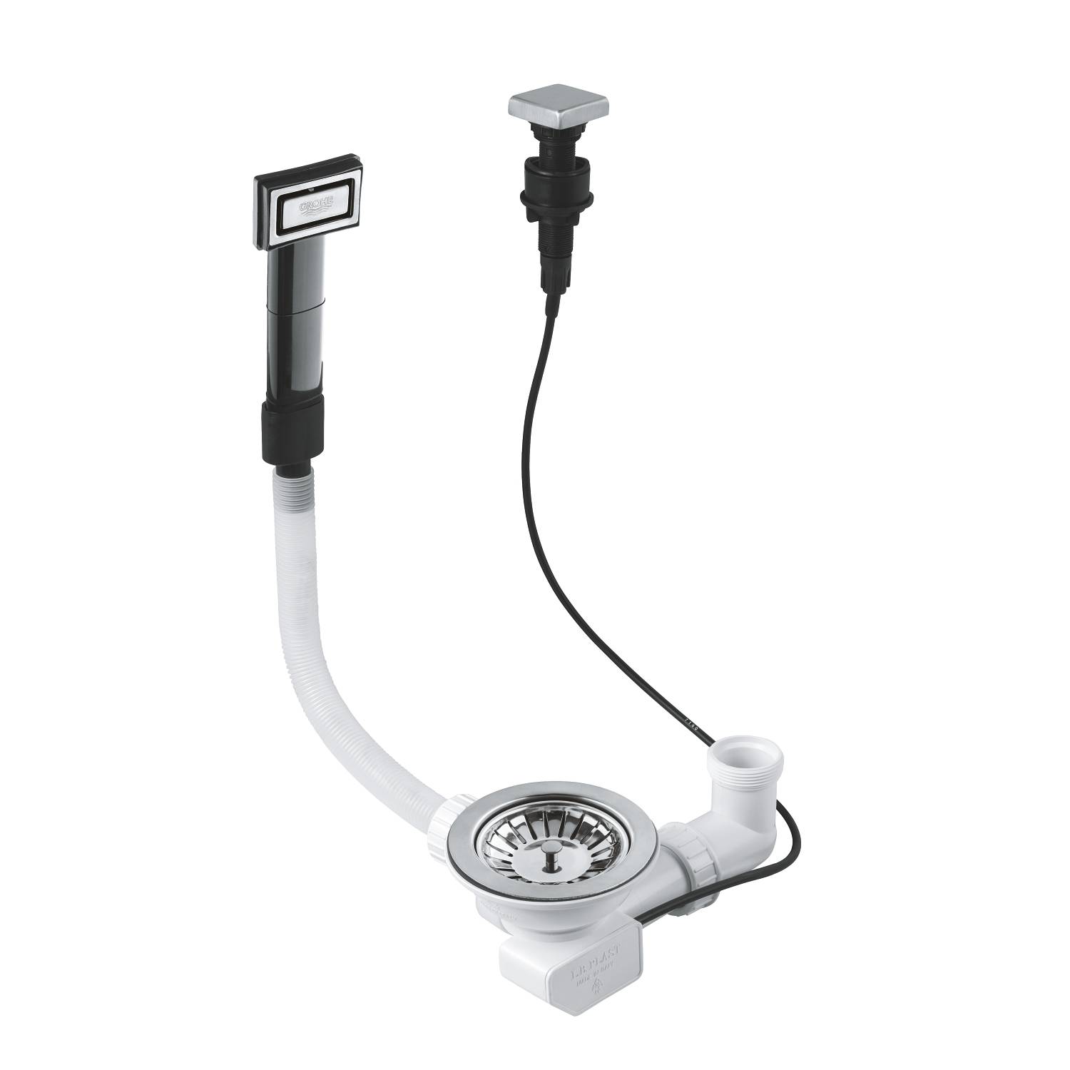 Комплект слива GROHE с эксцентриковым управлением и переливом, хром (40953000) Spare Parts