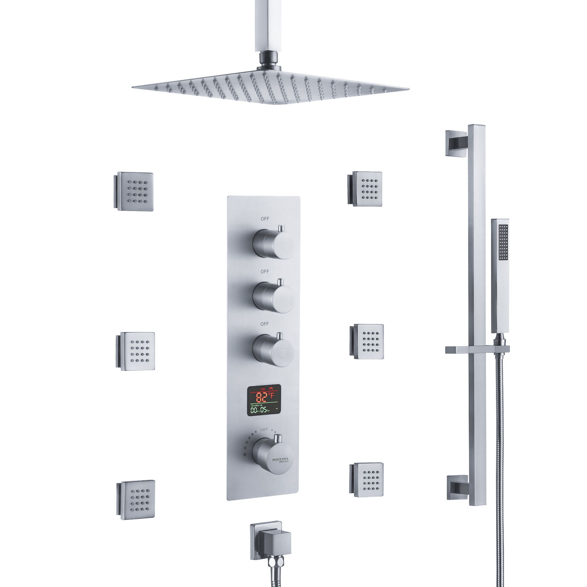 Электронный термостатический набор для душа с ручным душем Fontana Showers RIVA ARCH-00072328 - Вид №1