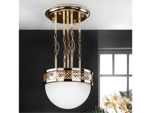 Подвесной светильник из опала и латуни