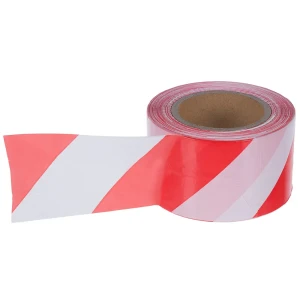 Лента оградительная 250 м цвет красно-белый