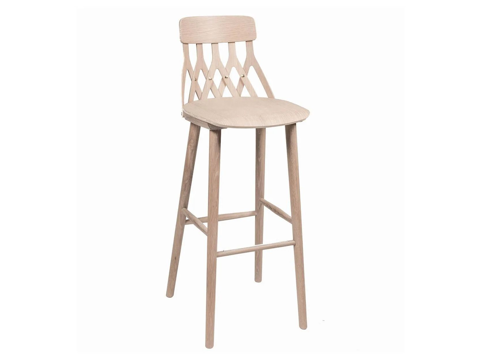 Высокий стул из белого промасленного дуба с подставкой для ног Hans K Y5 ARCH-00109354