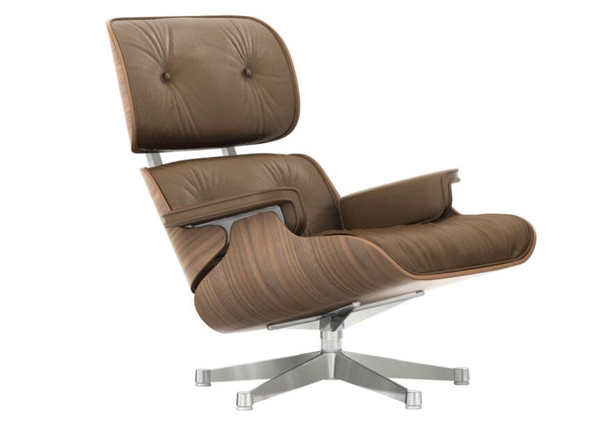 Кожаное вращающееся кресло с подлокотниками VITRA Eames Lounge Chair ARCH-00123745 - Вид №2