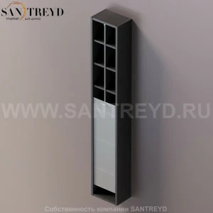 Agape 320 Настенный шкаф с вертикальной подвижной дверью из травленого стекла с полированной хромированной ручкой, короб из МДФ под темный дуб AMOB0320RWSA