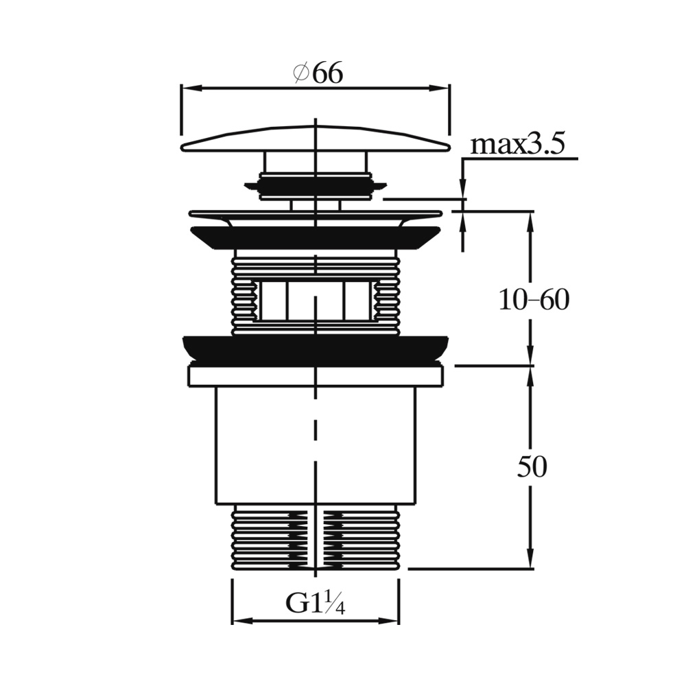 Донный клапан автомат Raiber RLBT-58AB RLBT-58AB Santreyd  - Вид №2