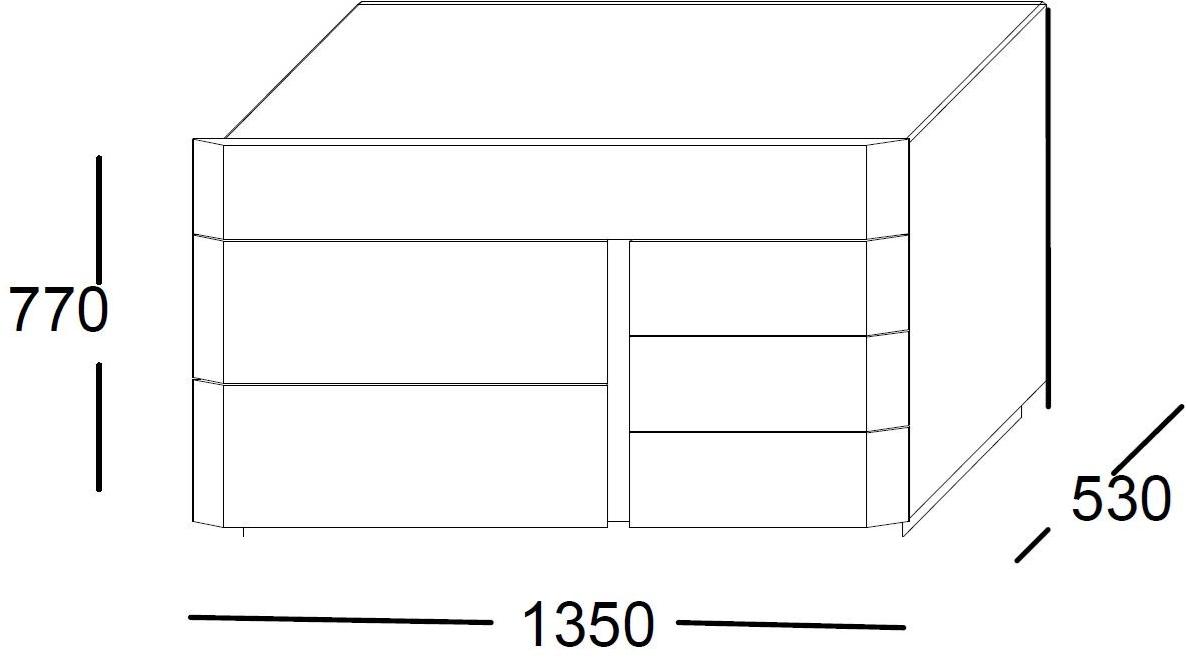 EmmeBi Комод из лакированного массива дерева со встроенными ручками Samar sun-id-1501450 - Вид №2