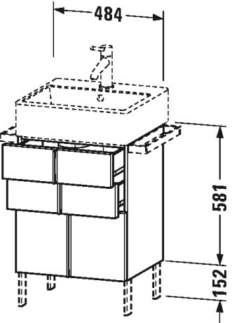 VA658407575 Vero Air Тумбочка напольная Лен, декор Duravit - Вид №1
