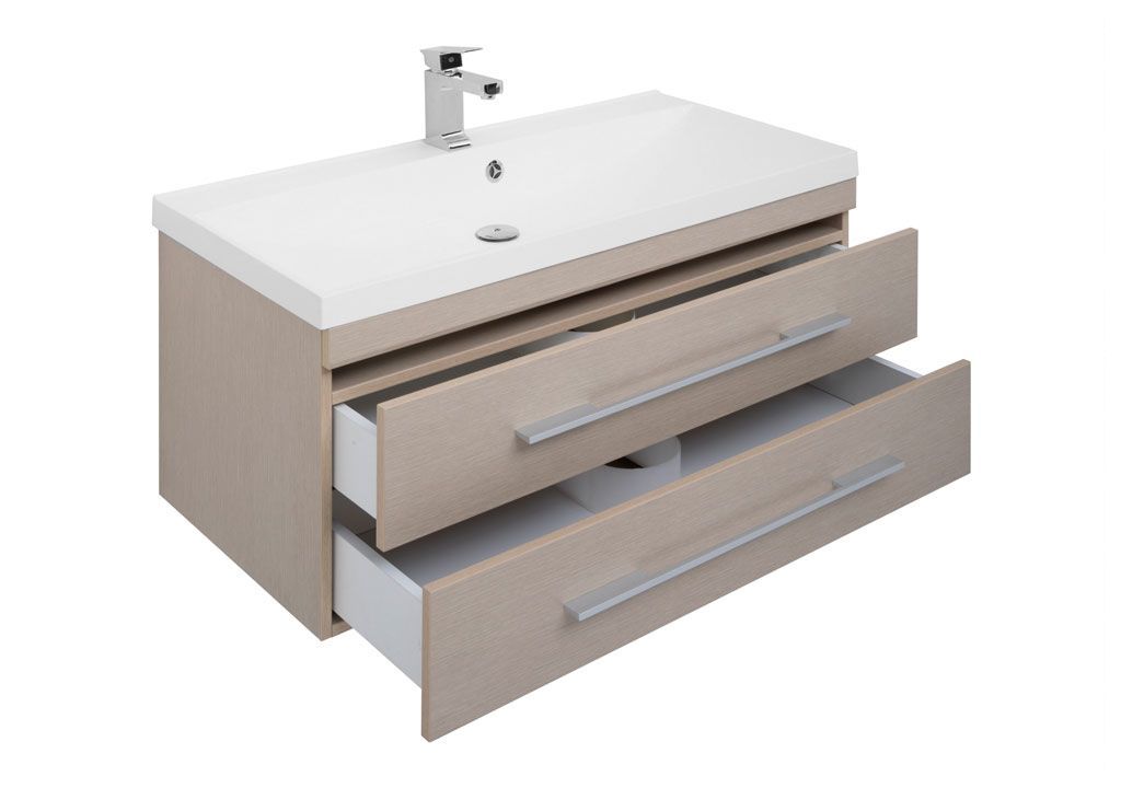 Тумба с раковиной Aquanet Нота NEW 100 светлый дуб 0017149700204096 - Вид №3