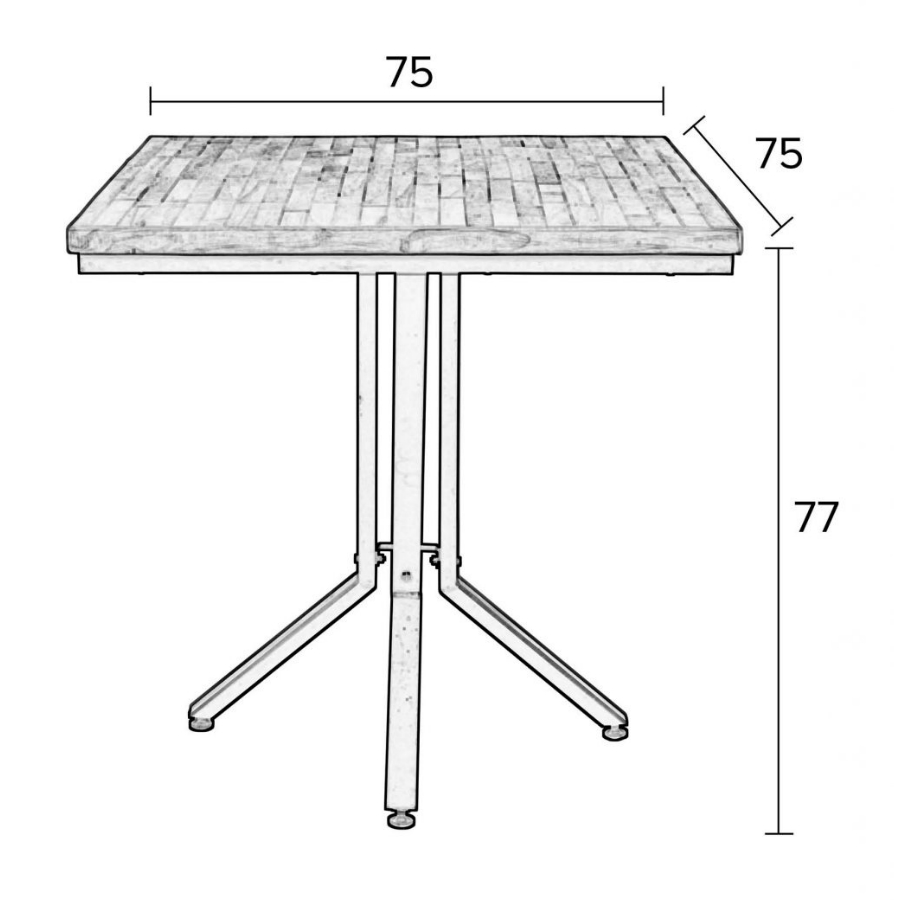 Стол Maze, квадратный, черный White Label Living 2100086 - Вид №7