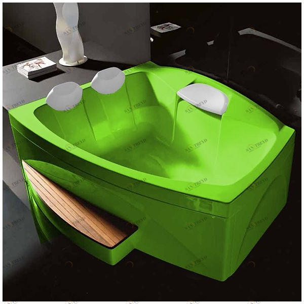 Ванна GRUPPO TREESSE Matrix Slim V7631-S большая с подголовником глубокая без гидромассажа салатовая VTLV7631S