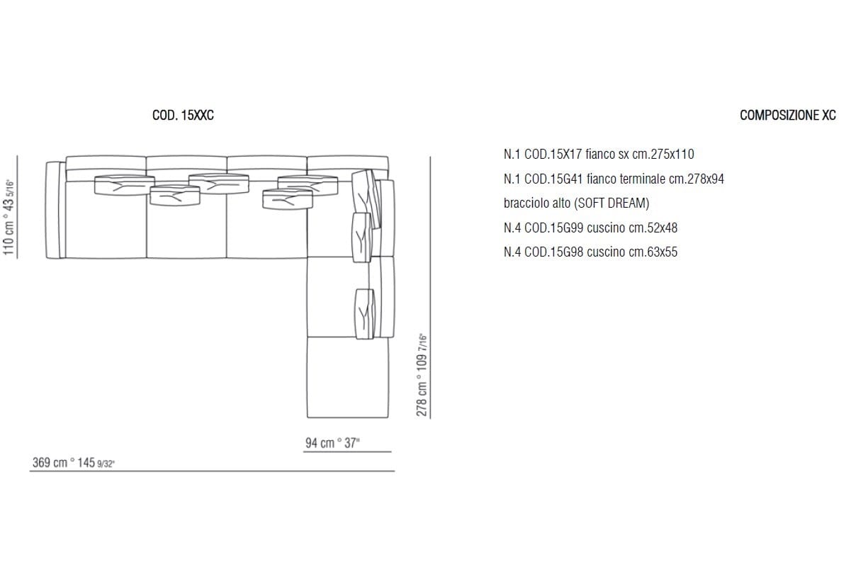 Съемный диван из ткани Flexform Soft Dream ARCH-00140149 - Вид №10