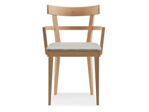 Стул из бука с мягким сиденьем с подлокотниками