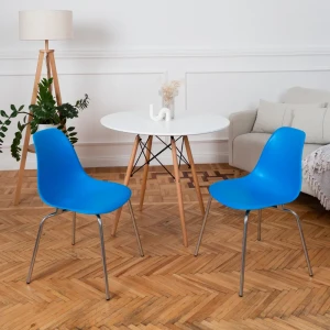 92062609 Стул кухонный Derstuhl Elegant chrom 45x82x46 см полипропилен цвет синий STLM-1386355