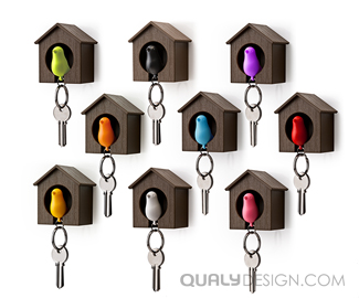 QL10091-WH-PK Держатель для ключей sparrow белый-розовый Qualy  - Вид №4