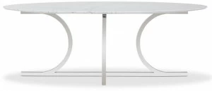 Stylish Club Овальный обеденный стол из мрамора и стали калакатта Bridge Scf.b11