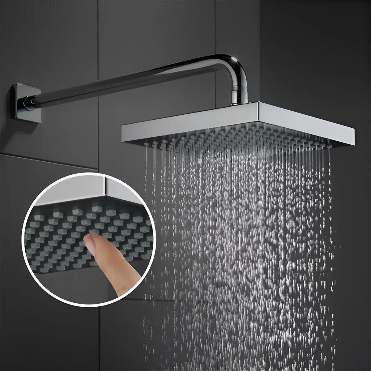 Квадратная настенная душевая головка Fontana Showers цветок воды ARCH-00057270 - Вид №1