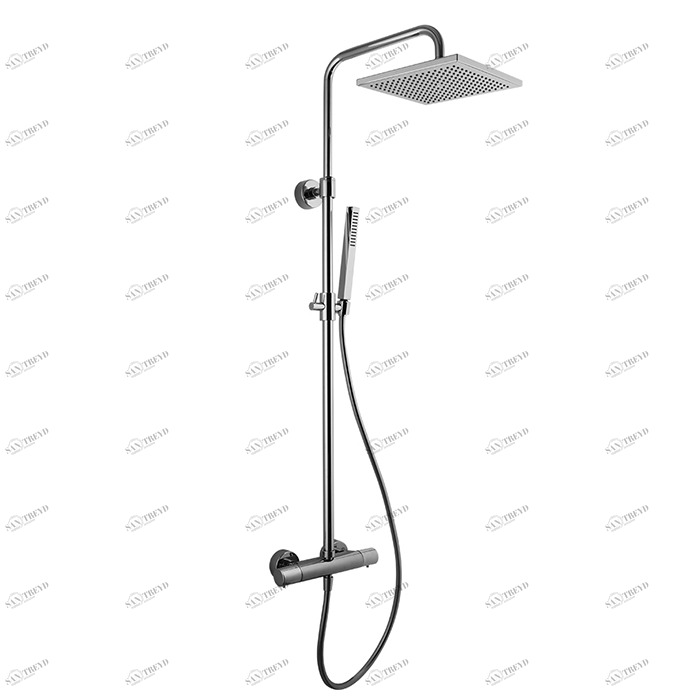 F4285/Q307 Смеситель для душа термостатический внешнего монтажа с душевой стойкой, верхним душем и душевым комплектом FIMA CARLO FRATTINI Wellness 