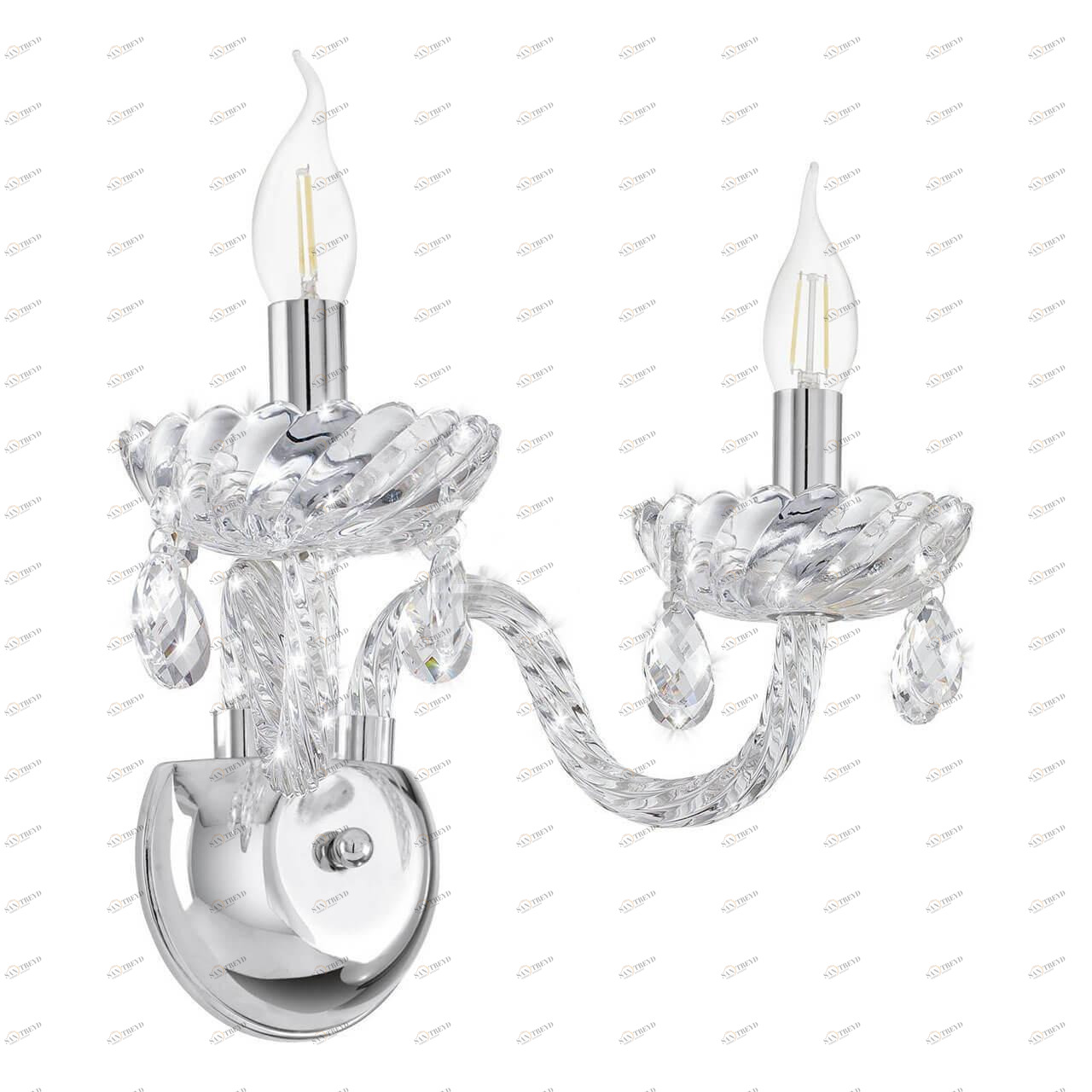 Бра металлическое на 2 лампы хром Basilano 1 39105 EGLO СВЕЧА 00-3931158 Хром 