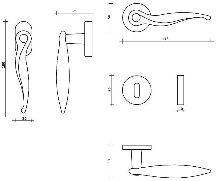 KLEIS Технологическая алюминиевая ручка Fedra sun-id-1423950 - Вид №8