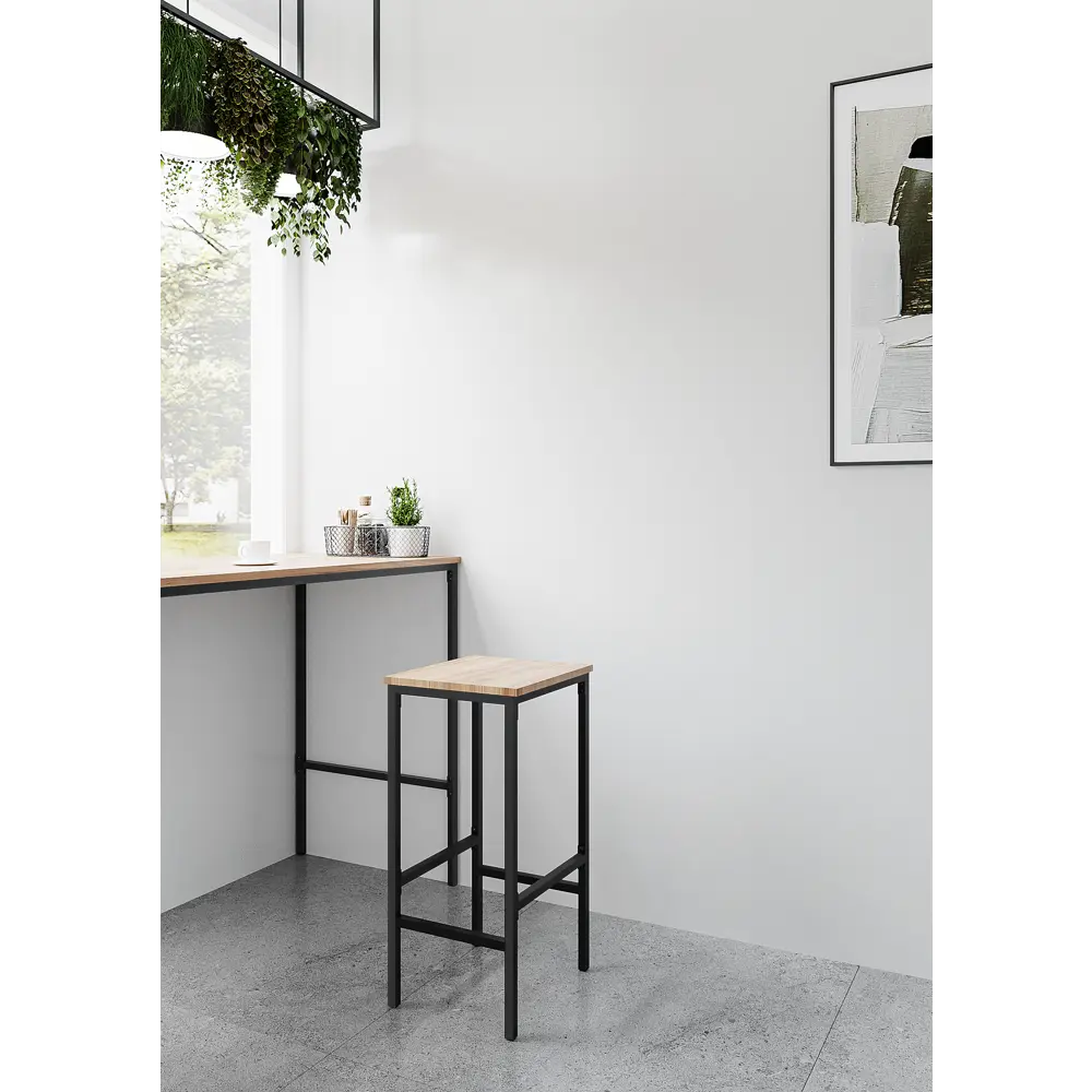 Santreyd Ferro - барный табурет с деревянным сиденьем и металлическим каркасом 87306001 STLM-0073688 - Вид №4