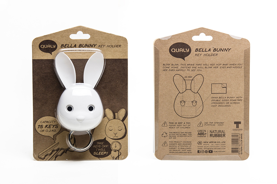 QL10294-WH Держатель для ключей bella bunny, белый Qualy  - Вид №4