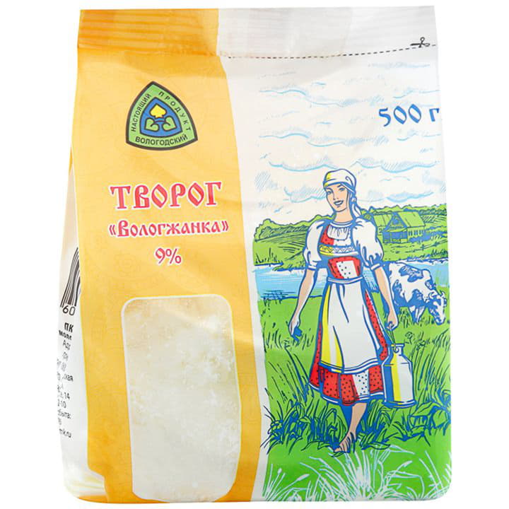 Творог 9% Вологжанка 500 г БЗМЖ Santreyd 8565 - Вид №1