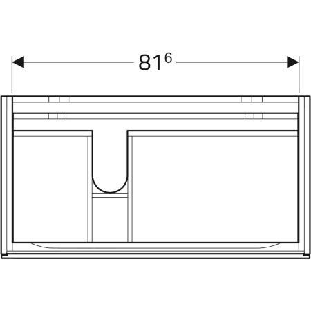 500.515.01.1 Шкафчик для раковины Geberit Xeno² с полкой, с двумя выдвижными ящиками Geberit  - Вид №2
