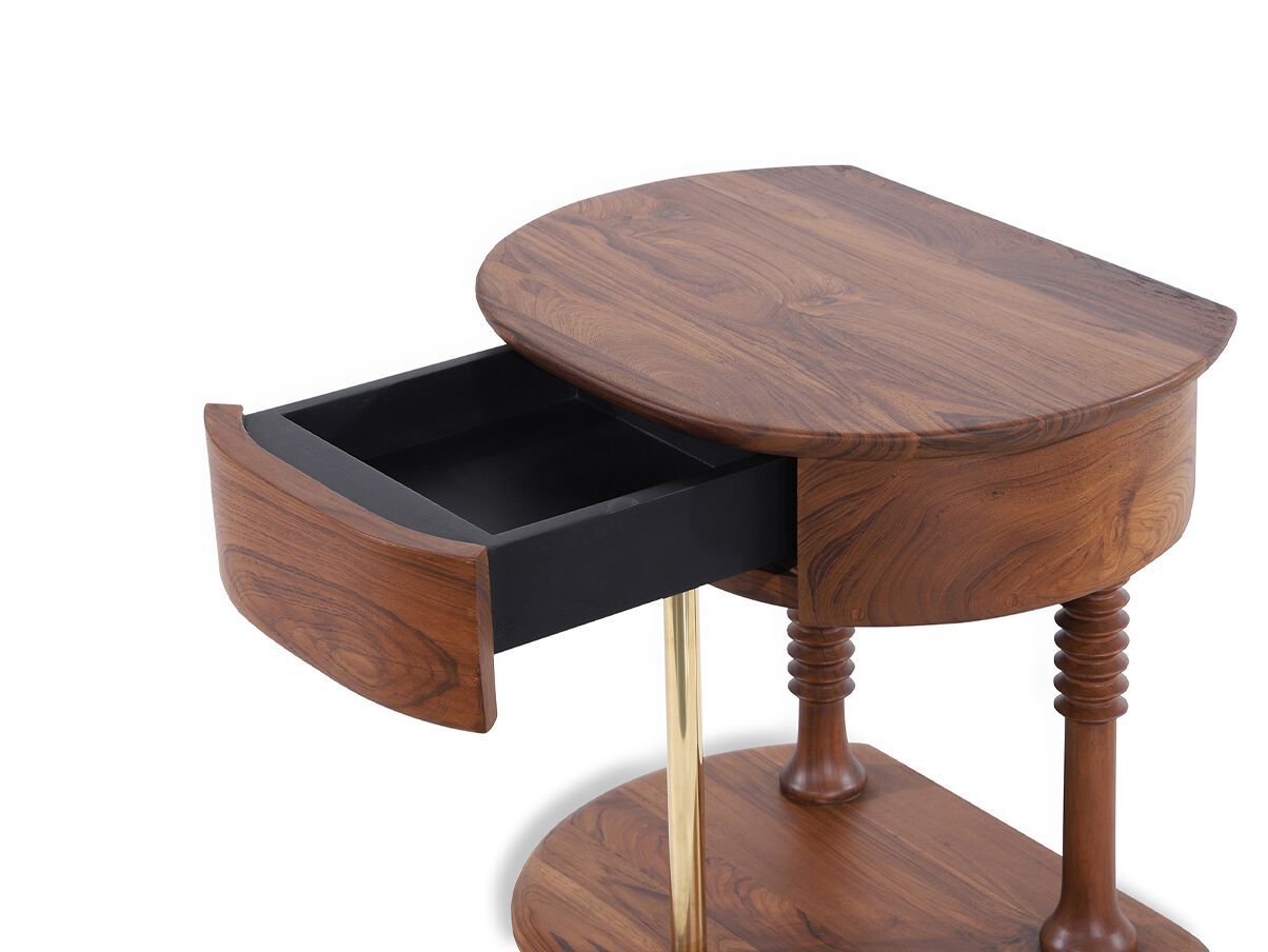 Тумбочка из тикового дерева с ящиком Alankaram TOHU ARCH-00124929