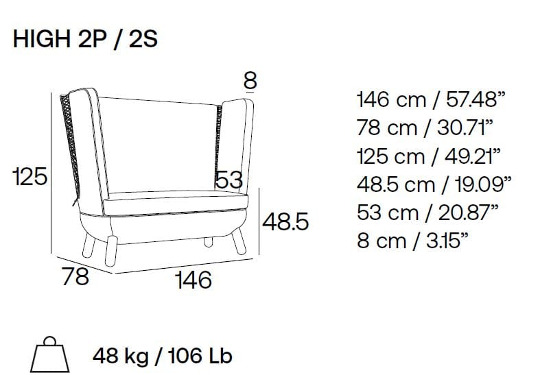 2-местный диван с высокой спинкой Adrenalina Sly ARCH-00121124 - Вид №3