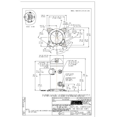 Danfoss MLZ — герметичные спиральные компрессоры MLZ015T5LP9A Компрессор спиральный 121L8631 
