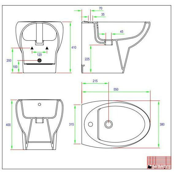 19000 Биде напольное TAO Ceramica Hidra - Вид №1