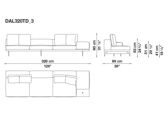3-местный тканевый диван с полуостровом B&B Italia док ARCH-00061121 - Вид №8