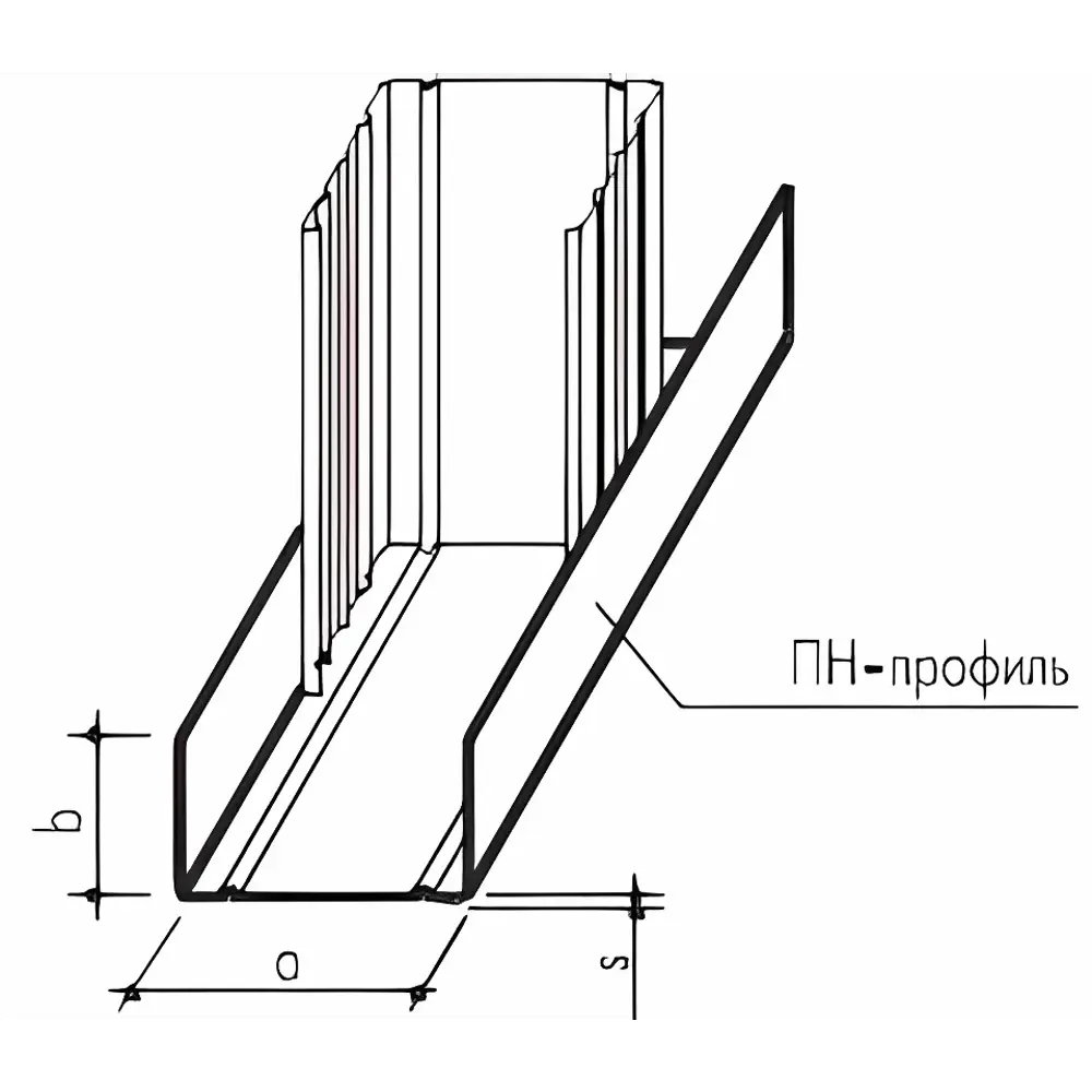 Направляющий профиль KNAUF для каркасов перегородок 50×40×3000 мм 12756921 ПН-2 STLM-1018374 - Вид №3