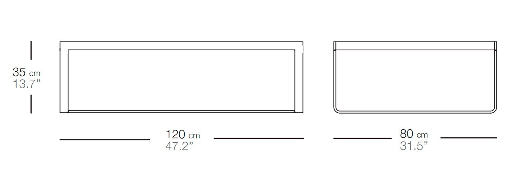 Алюминиевый низкий прямоугольный журнальный столик Bivaq ARCH-00033199 - Вид №2