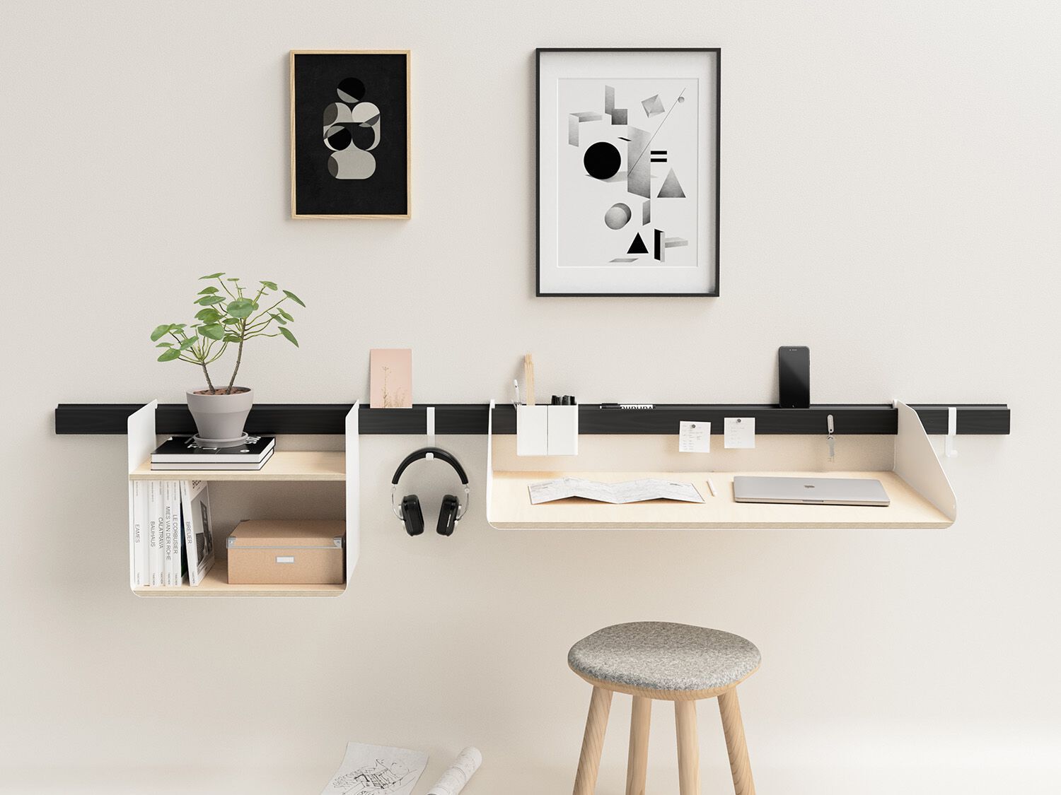 Система полки с деревянным письменным столом Variand Furniture H05 ARCH-00118981