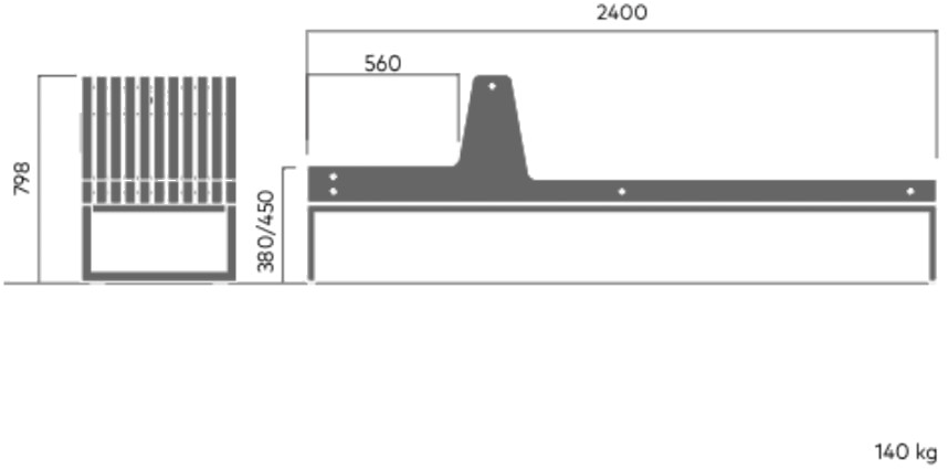 VESTRE Модульная скамья из стали в современном стиле без спинки sun-id-1468277 - Вид №16