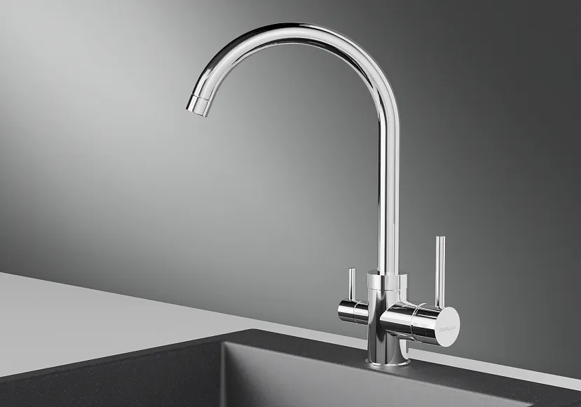 2168, ХРОМ, СМЕСИТЕЛЬ КУХОННЫЙ GRANULA 2168-ST137