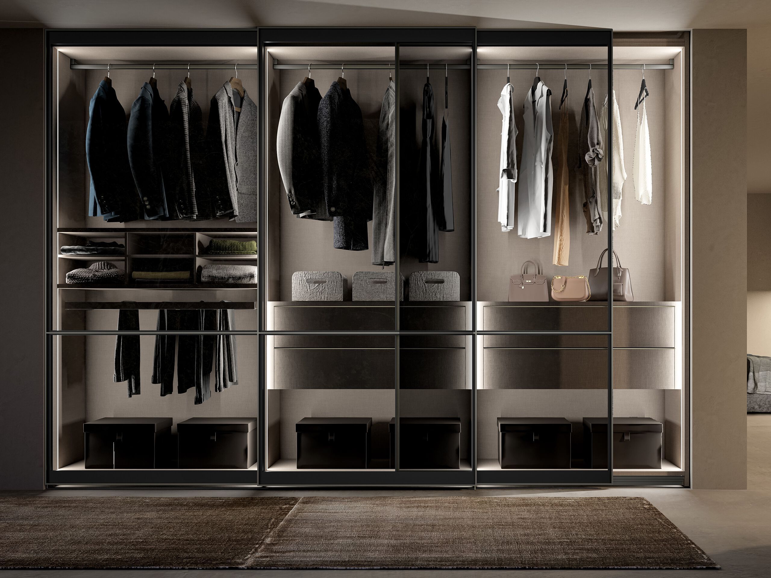 Стеклянный шкаф с раздвижными дверями Adok ателье ARCH-00063183