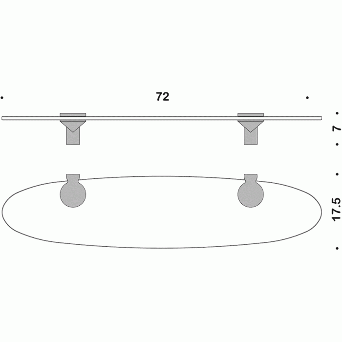 B0130 Полка под зеркало 71 см COLOMBO LUNA Colombo Design - Вид №2