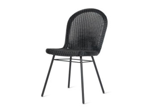 Плетеный и стальной садовый стул без подлокотников