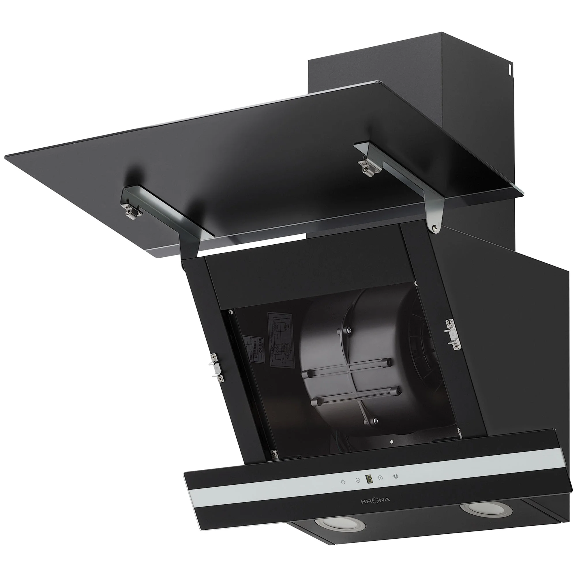 9214320 Вытяжка наклонная KRONA IRMA A 600 black S черный/серебристый KRONA1 STDN-0093343 - Вид №3