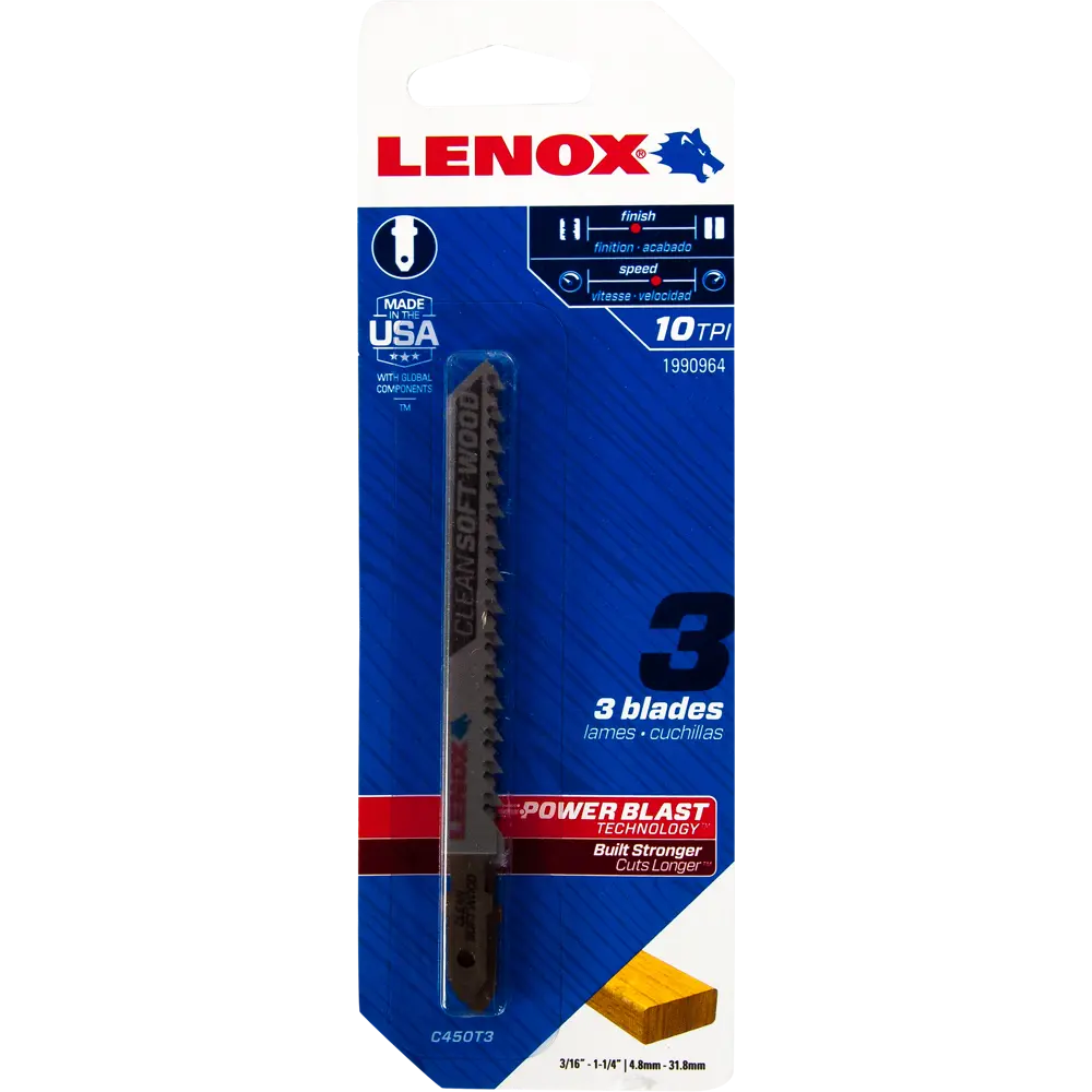 Пилки для лобзика по мягкой древесине C450T Lenox, 3 шт STLM-2106875 - Вид №3