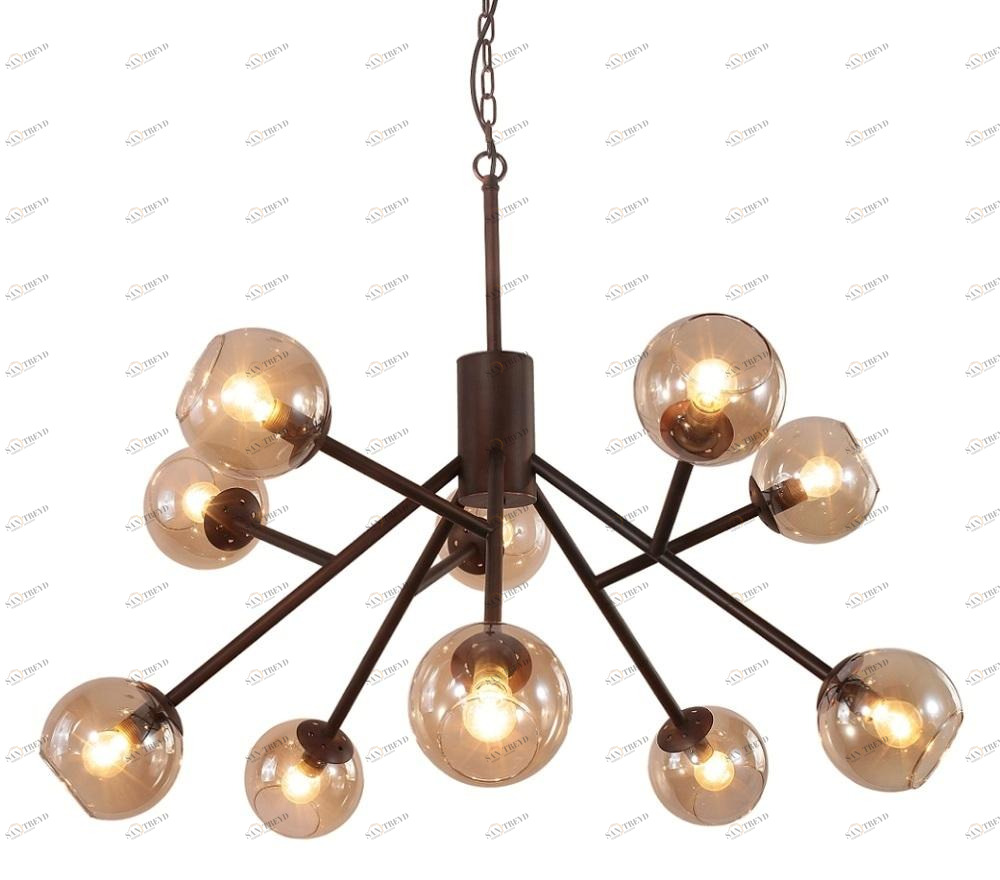 Подвесная люстра Crystal Lux Bueno SP-PL10 CRYSTAL LUX ДИЗАЙНЕРСКИЕ, BUENO, ШАР 108722 Янтарный 