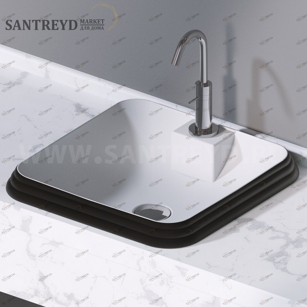 L610105 Накладная раковина под столешницу  квадратная A. e T. Italia GLASS AeT ITALIA