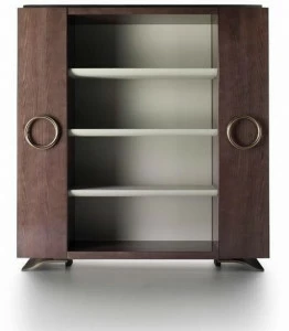 HUGUES CHEVALIER Книжный шкаф из лакированного дуба Haussmann Lid 1536